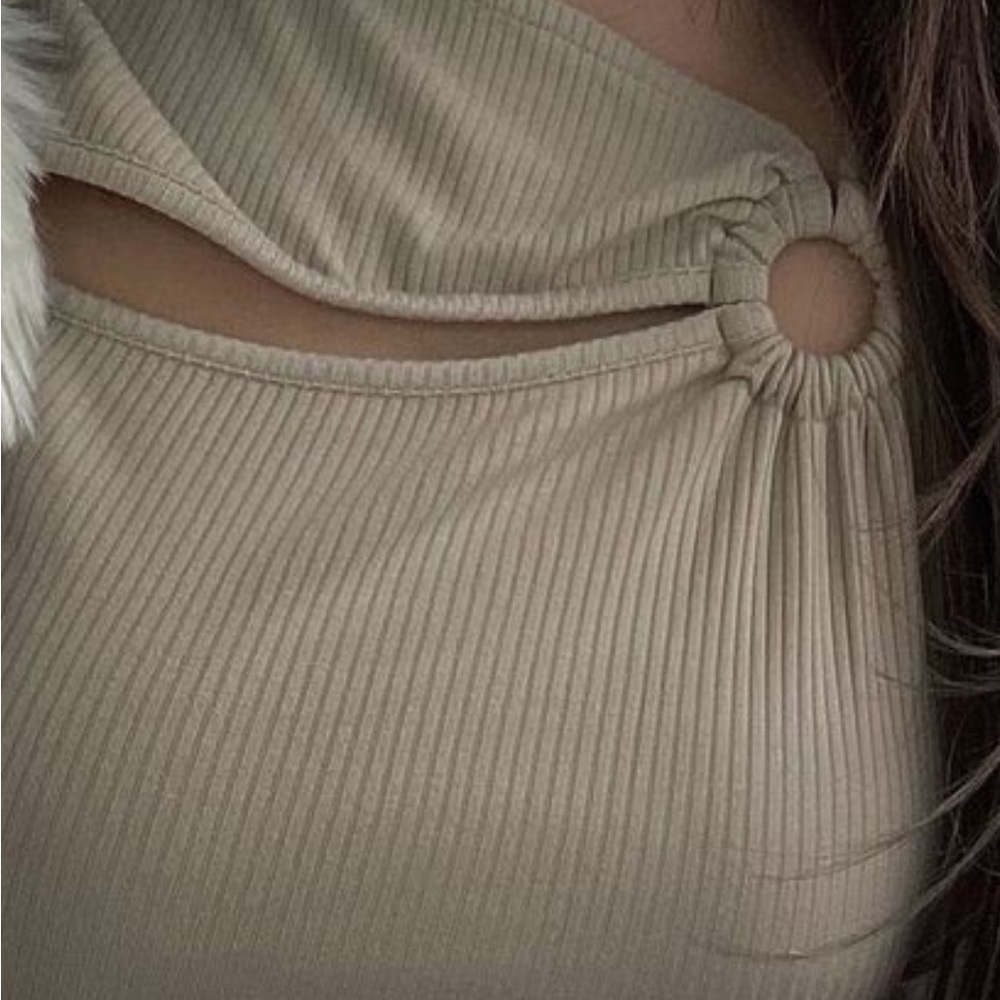 &other stories cut out beige long sleeve